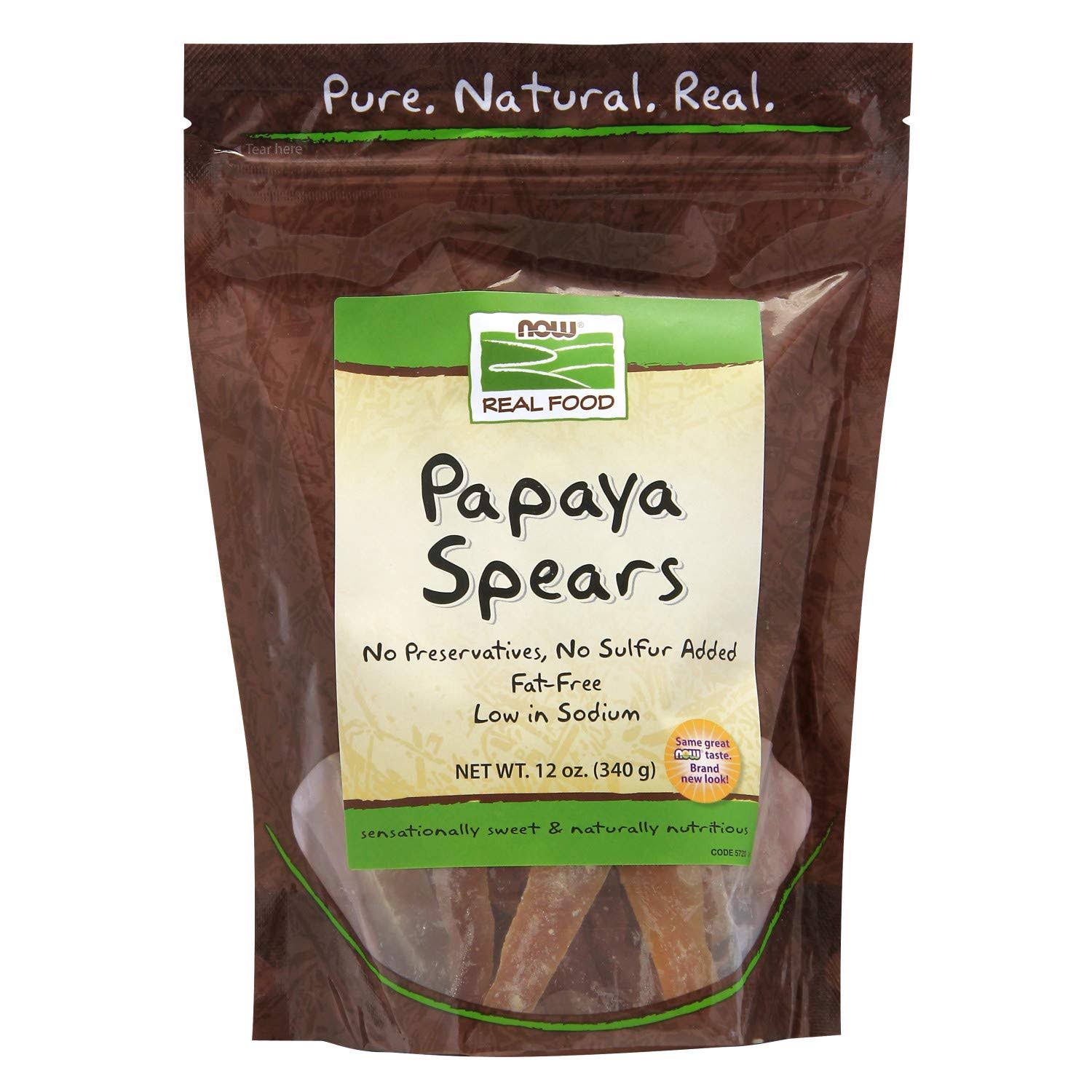 Now Foods Papaya Spears Snack - 12oz