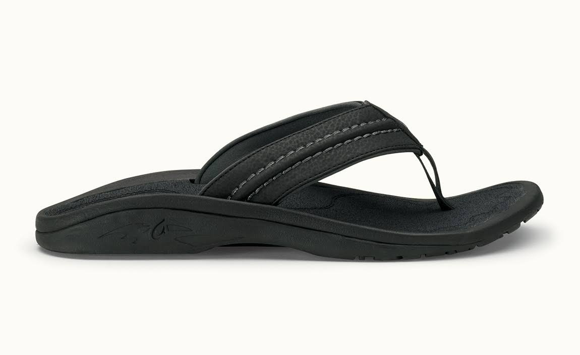 Olukai Men's Hokua Thong Sandals - Black, 11 US