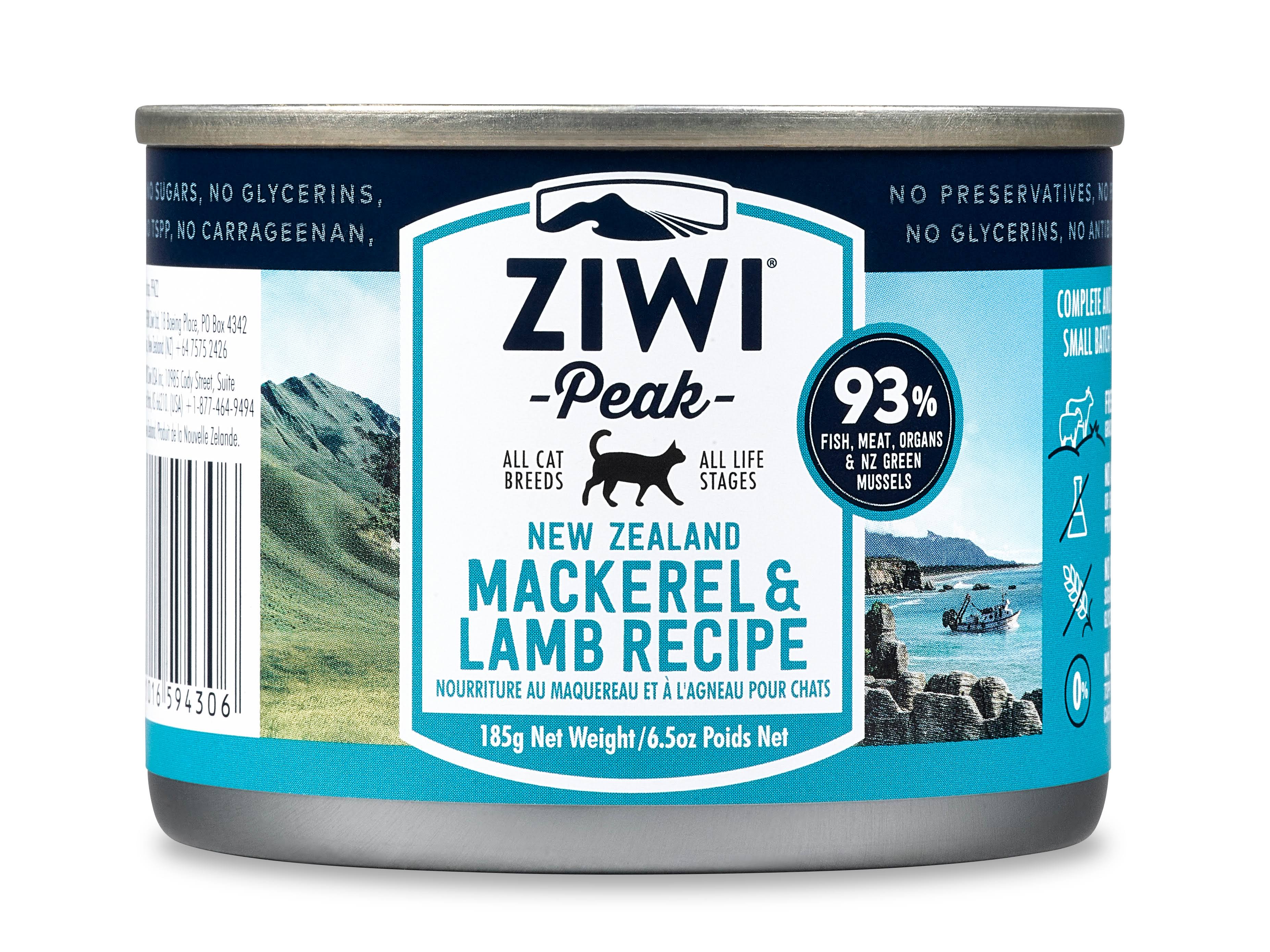 Ziwi Peak Canned Cat Food - 185g, Mackerel & Lamb