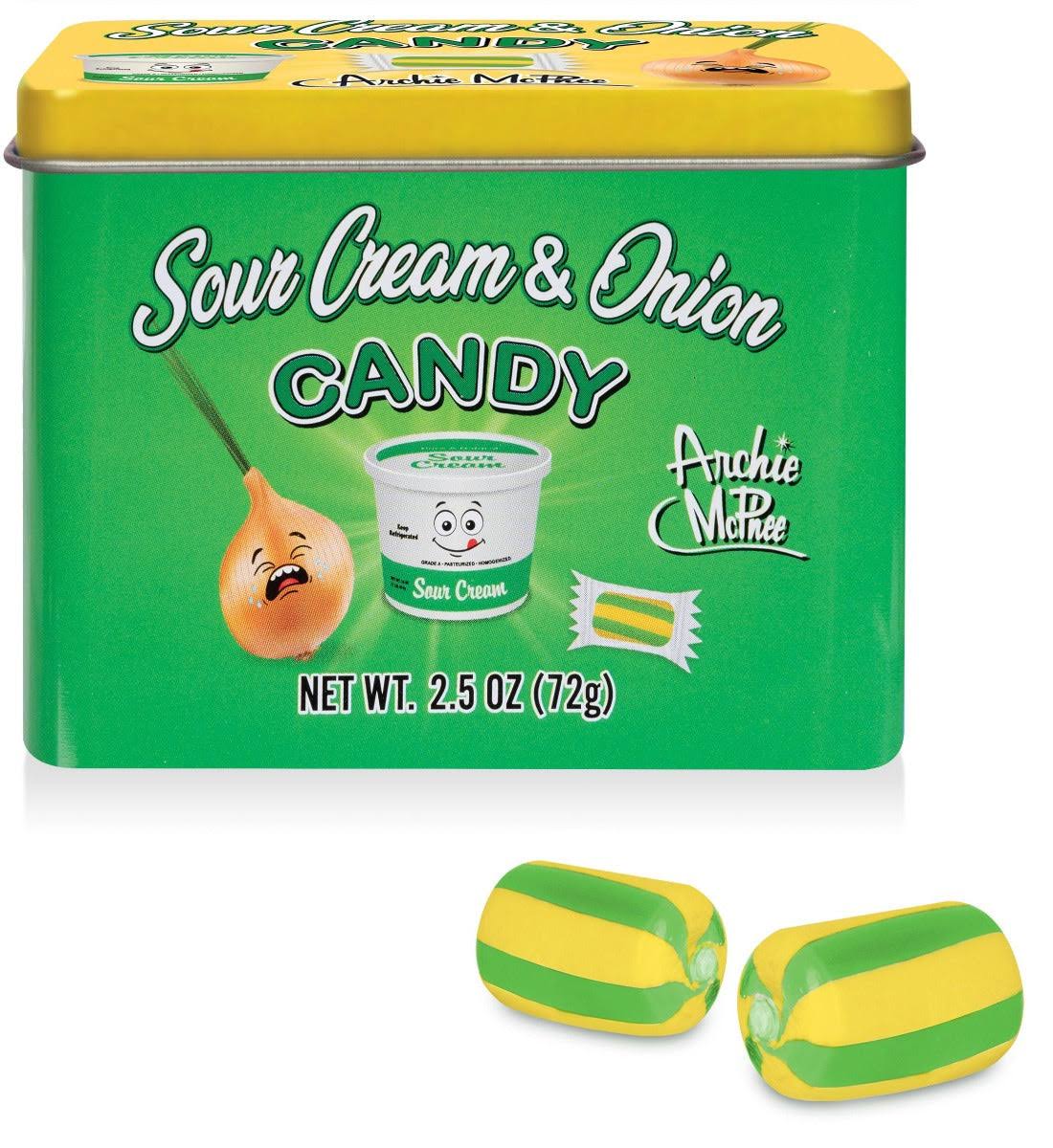 Archie McPhee Hilarious Gag Gift Sour Cream & Onion Candy Tin