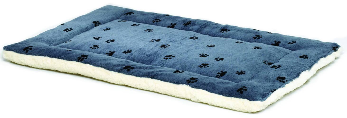Midwest Quiet Time Fleece Reversible Pet Bed - 23" x 17", Blue, Paw Print