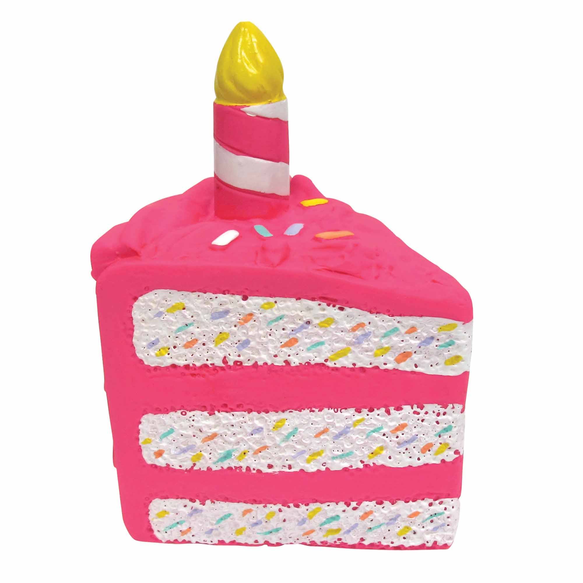 foufouBRANDS Birthday Cake Dog Chew Toy, 87284, Pink