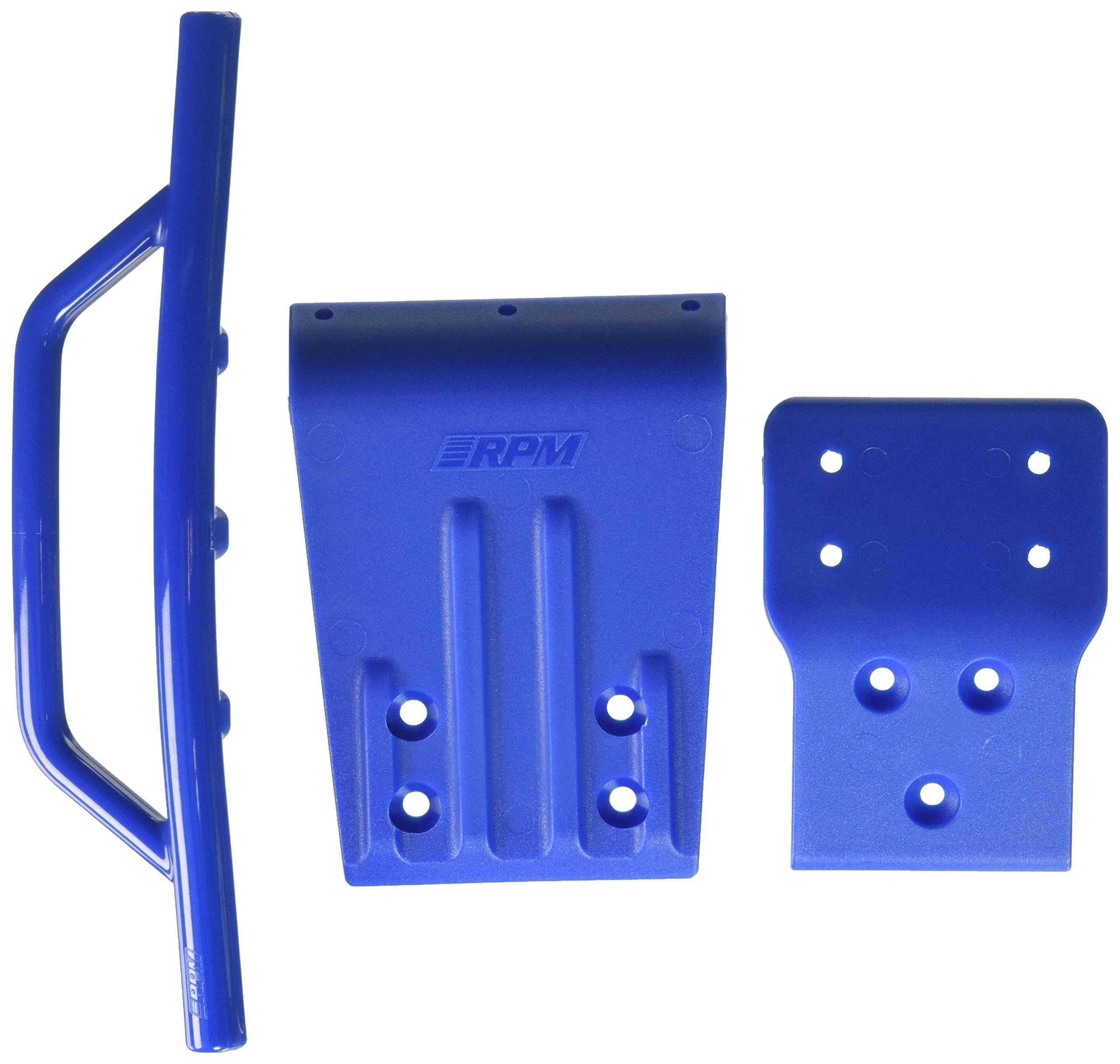 RPM Traxxas Slash Front Bumper and Skid Plate - Blue, 4x4