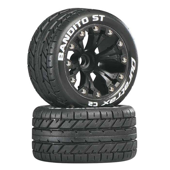 Duratrax DTXC3540 Bandito ST 2.8 2WD Mounted Front Tires / Wheels C2 Black (2)