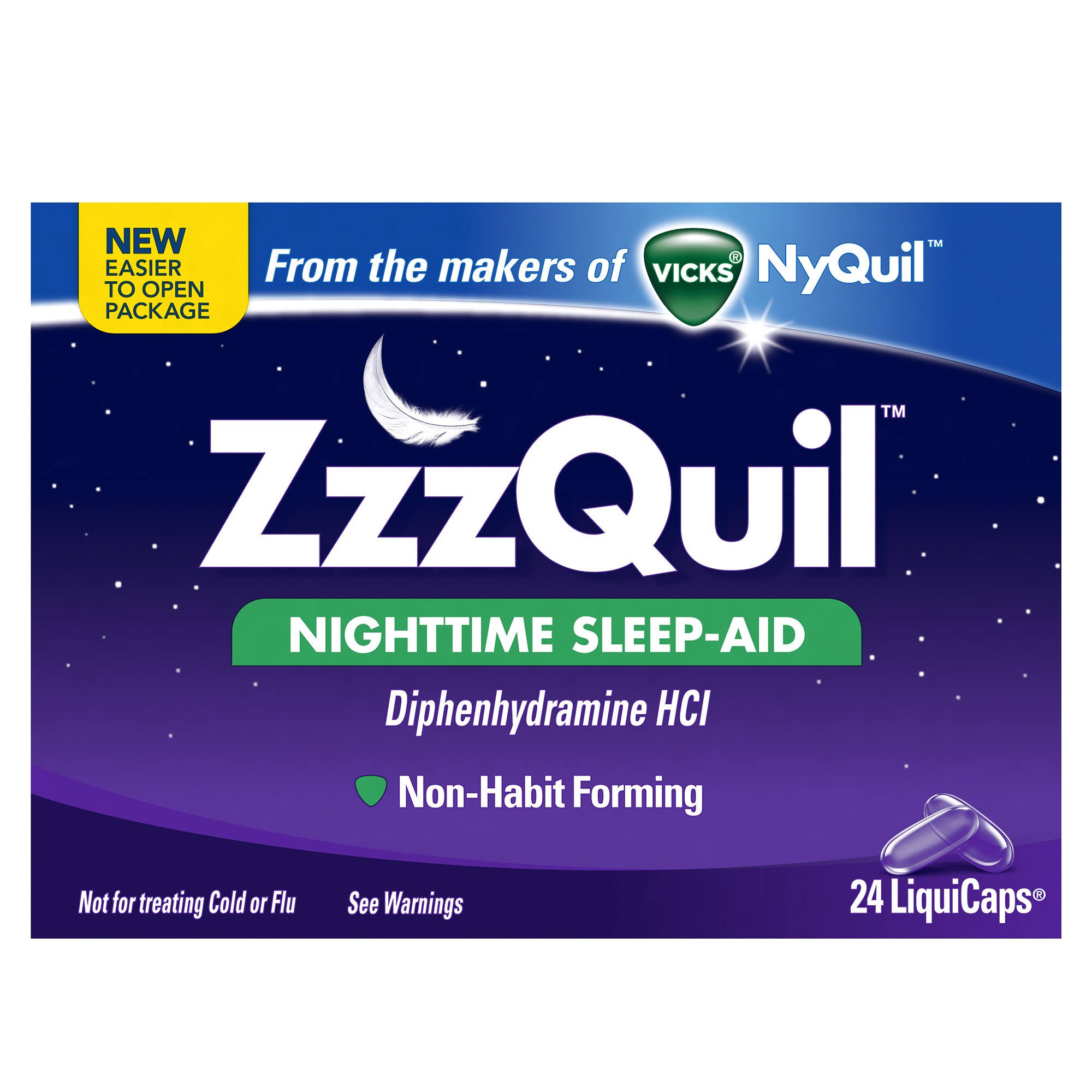 Vicks ZzzQuil Nighttime Sleep-Aid LiquiCaps - x24