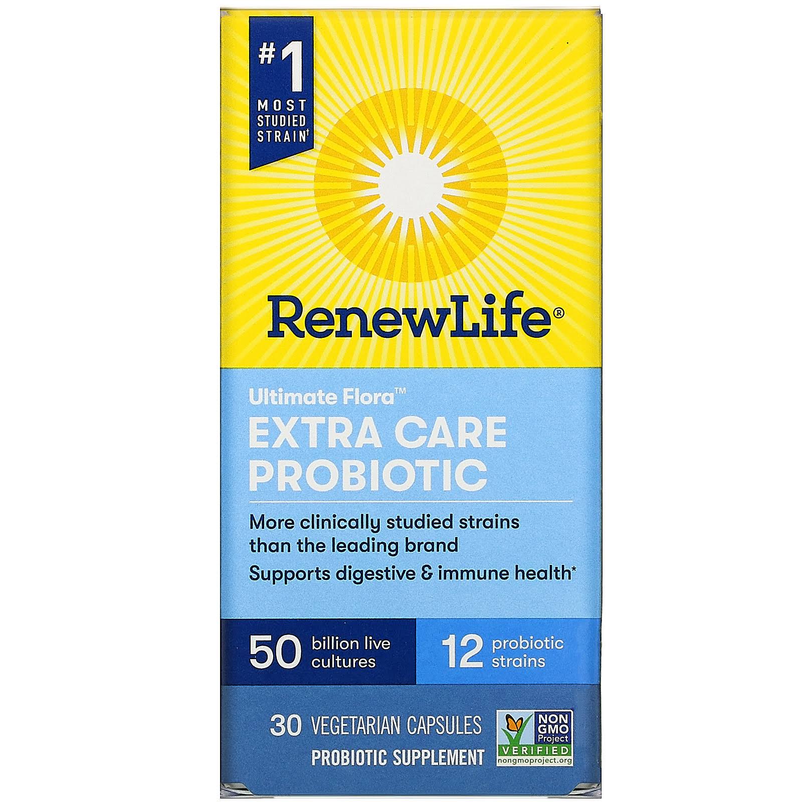 Renew Life Extra Care Probiotic, Ultimate Flora, Vegetarian Capsules - 30 vegetarian capsules