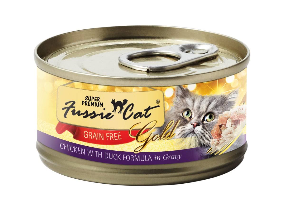 Fussie Cat Super Premium Chicken Duck Canned Cat Food, 24/2.8 oz