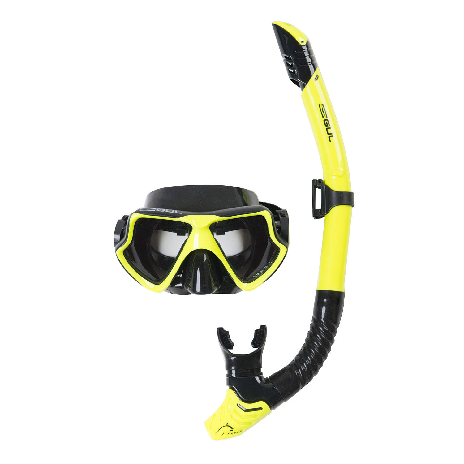 Gul Tarpon Adult Dive Snorkel and Mask Set - Yellow/Black
