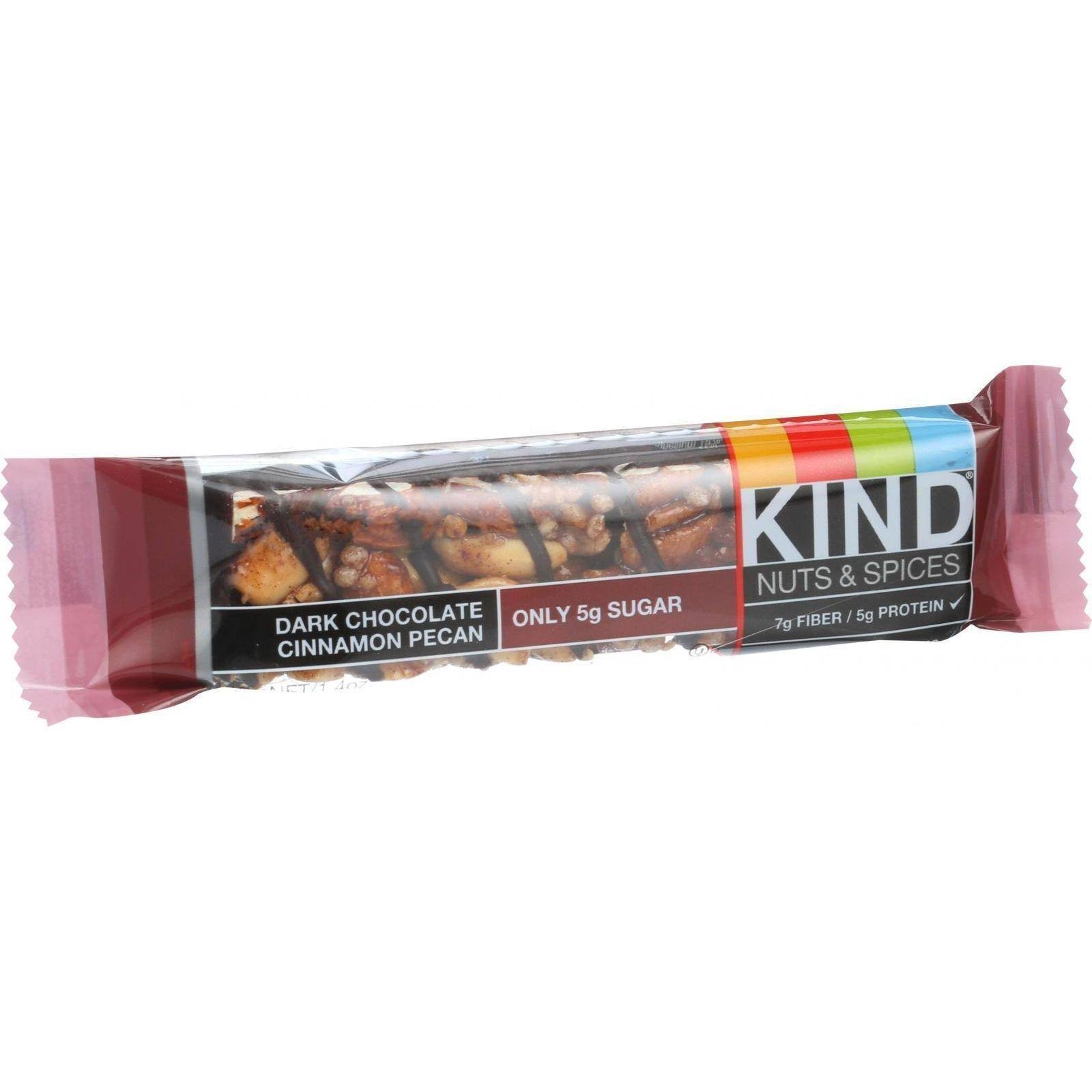 Kind Nuts & Spices Dark Chocolate Cinnamon Pecan Bar - 12 Pack