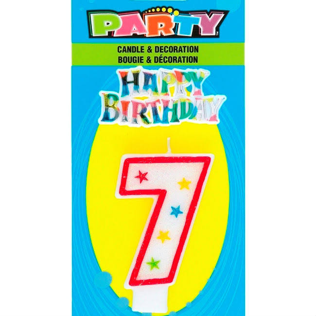 Unique Birthday Cake Decoration Candle - Number 7