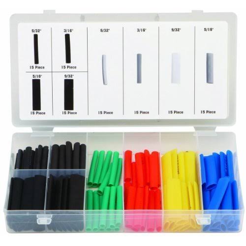 Storehouse Heat-Shrink Tubing Assortment with Case, 120 Piece
