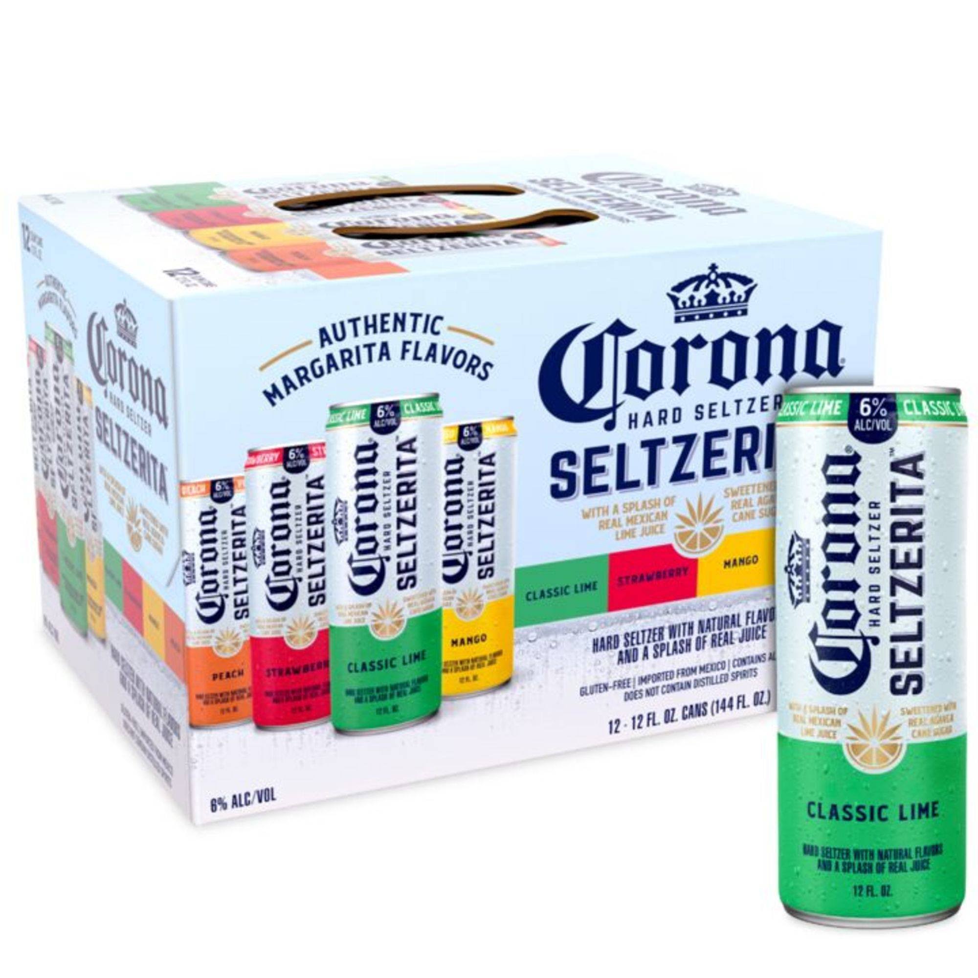Corona Hard Seltzer Seltzerita Gluten Free Variety Pack Cans - 12 oz