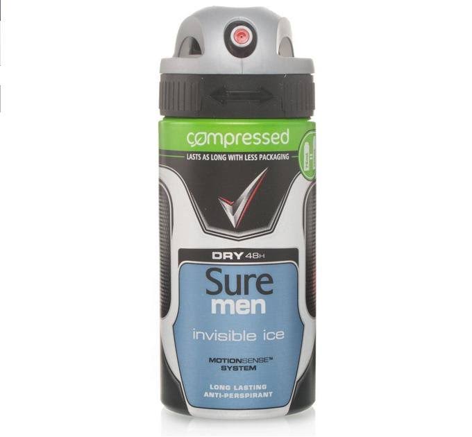 Sure Men Compressed Anti-Perspirant Deodorant Spray - Invisible Ice Fresh, 75ml