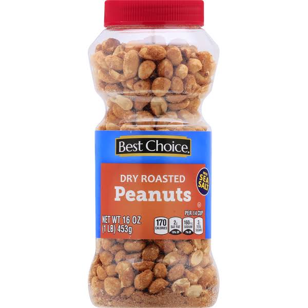 Best Choice Peanuts, Dry Roasted - 16 oz