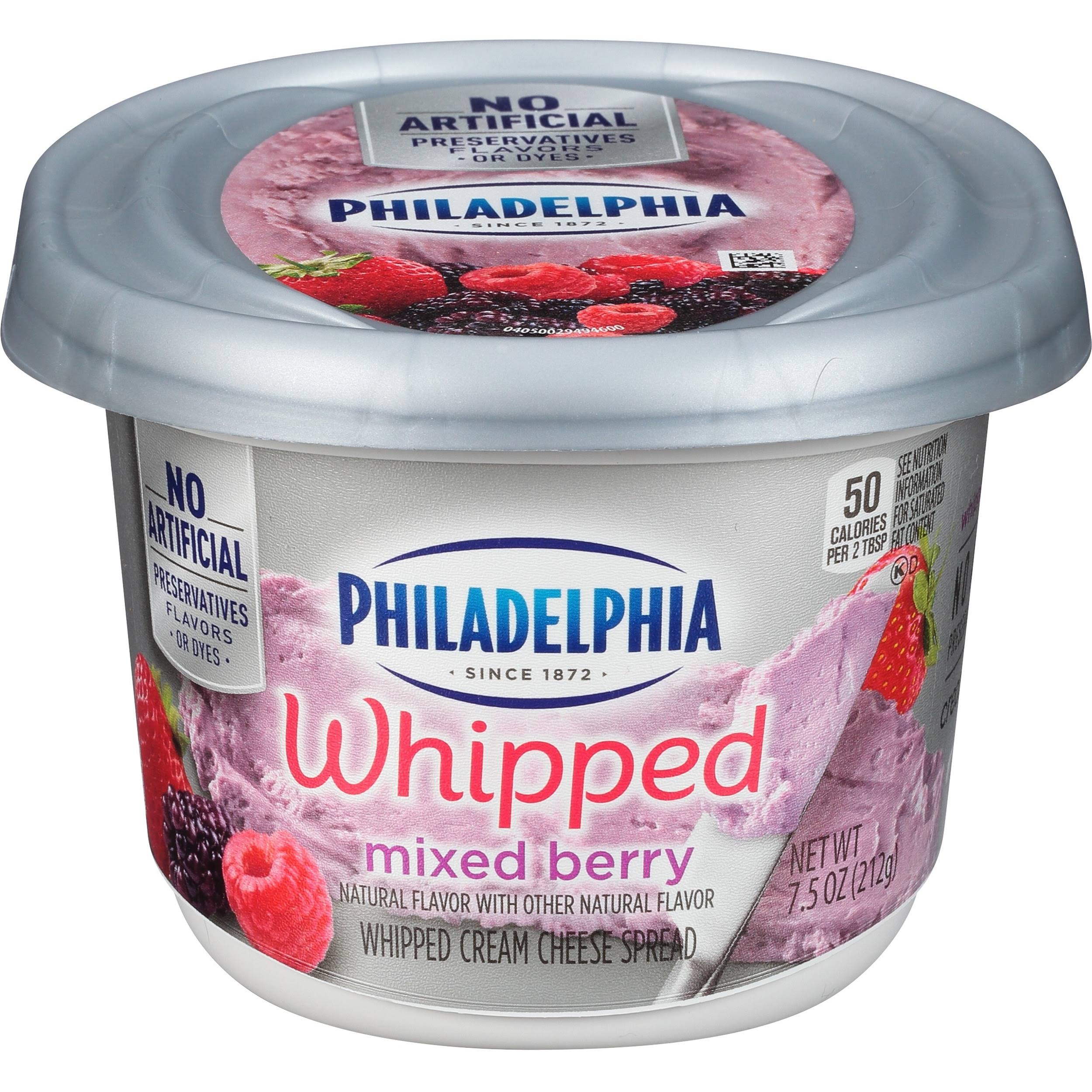Philadelphia Whipped Cream Cheese Spread, Mixed Berry - 7.5 oz