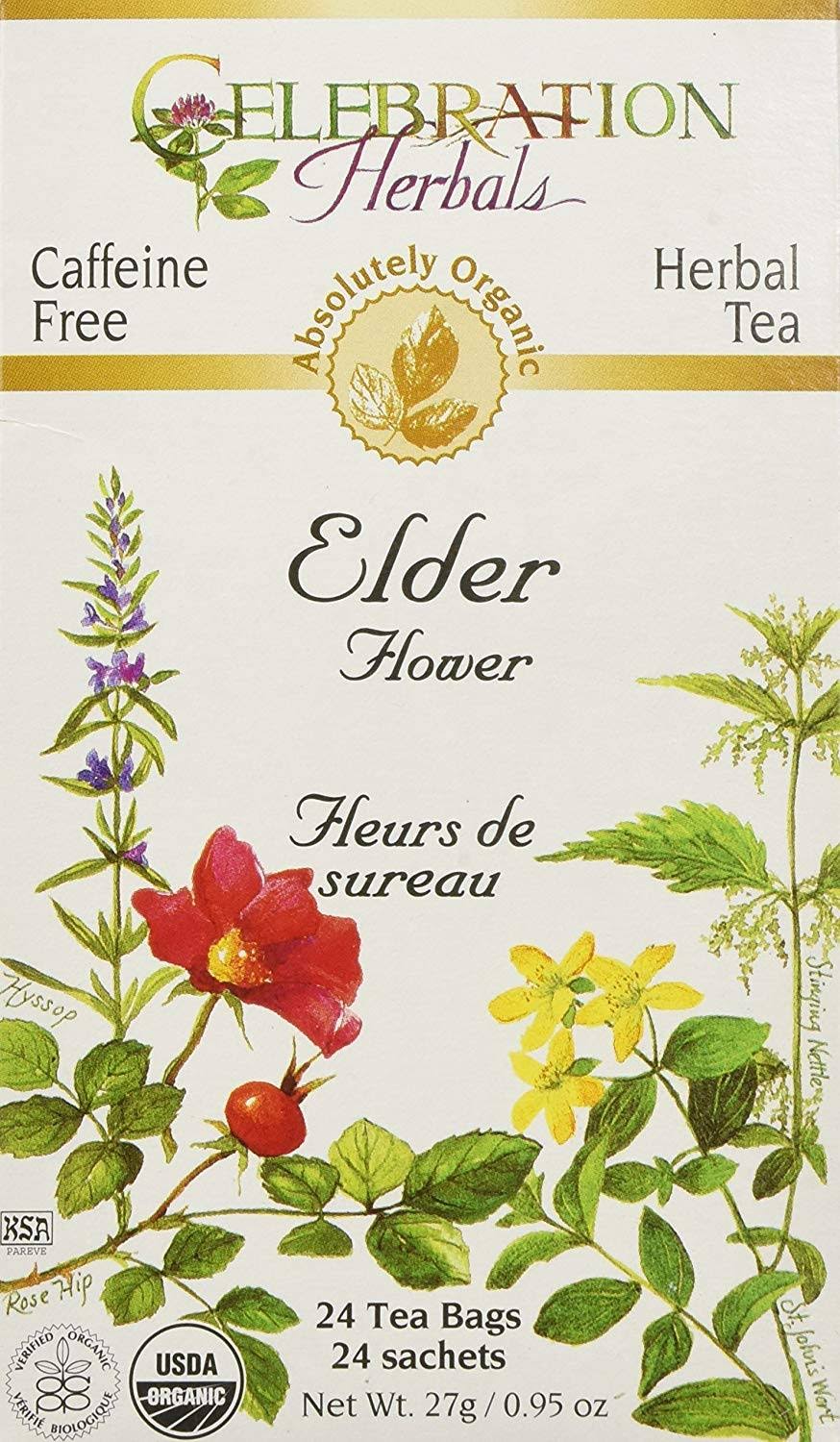 Celebration Herbals Organic Tea - Elder Flowers, 27g, 24 Tea Bags