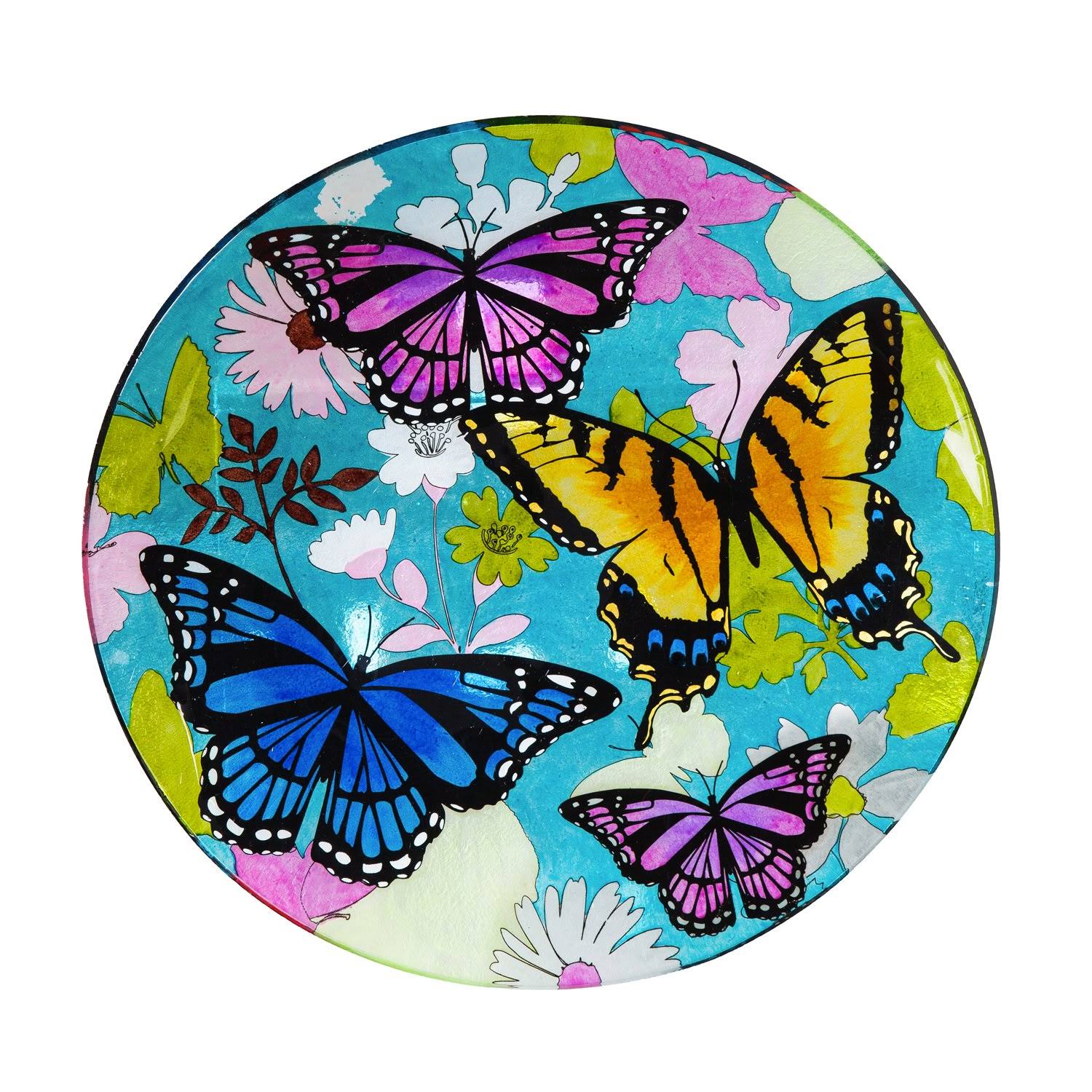 Evergreen Flag & Garden Bountiful Butterfly Glass Birdbath