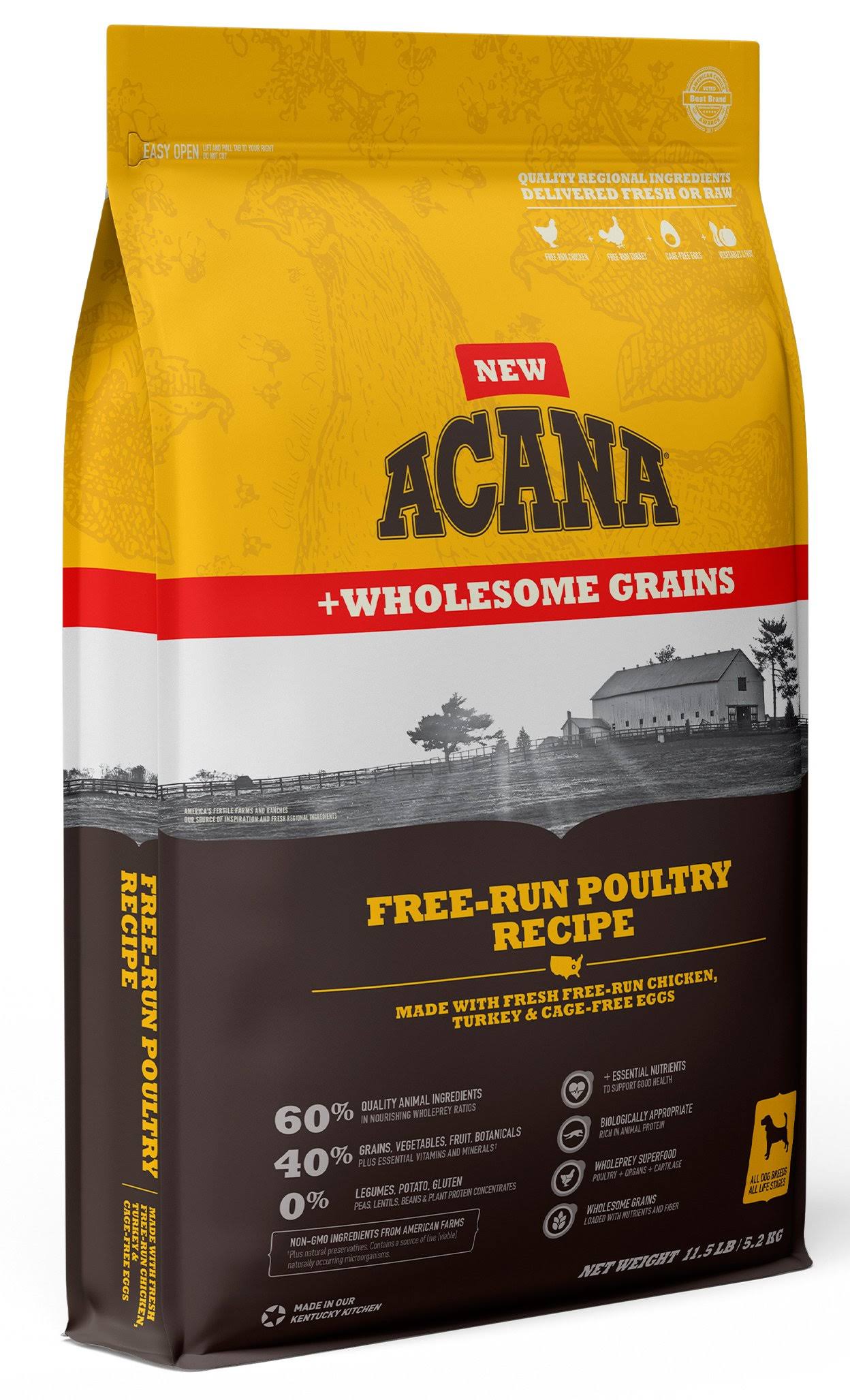 ACANA - Free-Run Poultry Wholesome Grains Recipe Dry Dog Food 4 lb