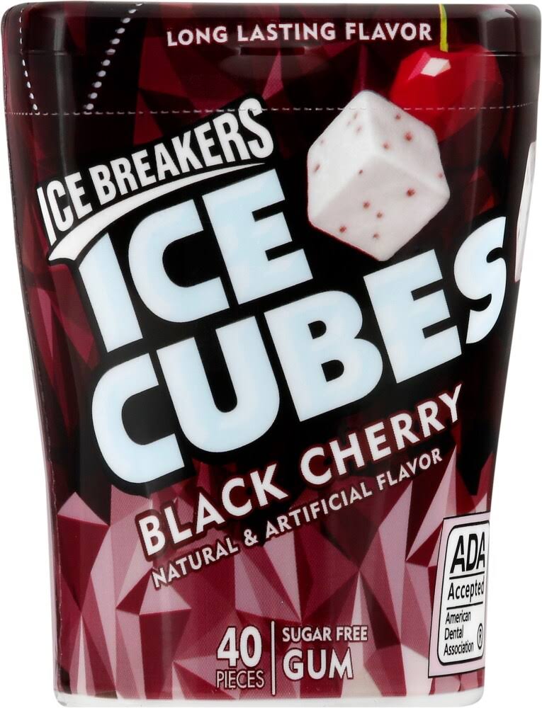 Ice Breakers Ice Cubes Sugar Free Xylitol Gum - Black Cherry, 3.24oz