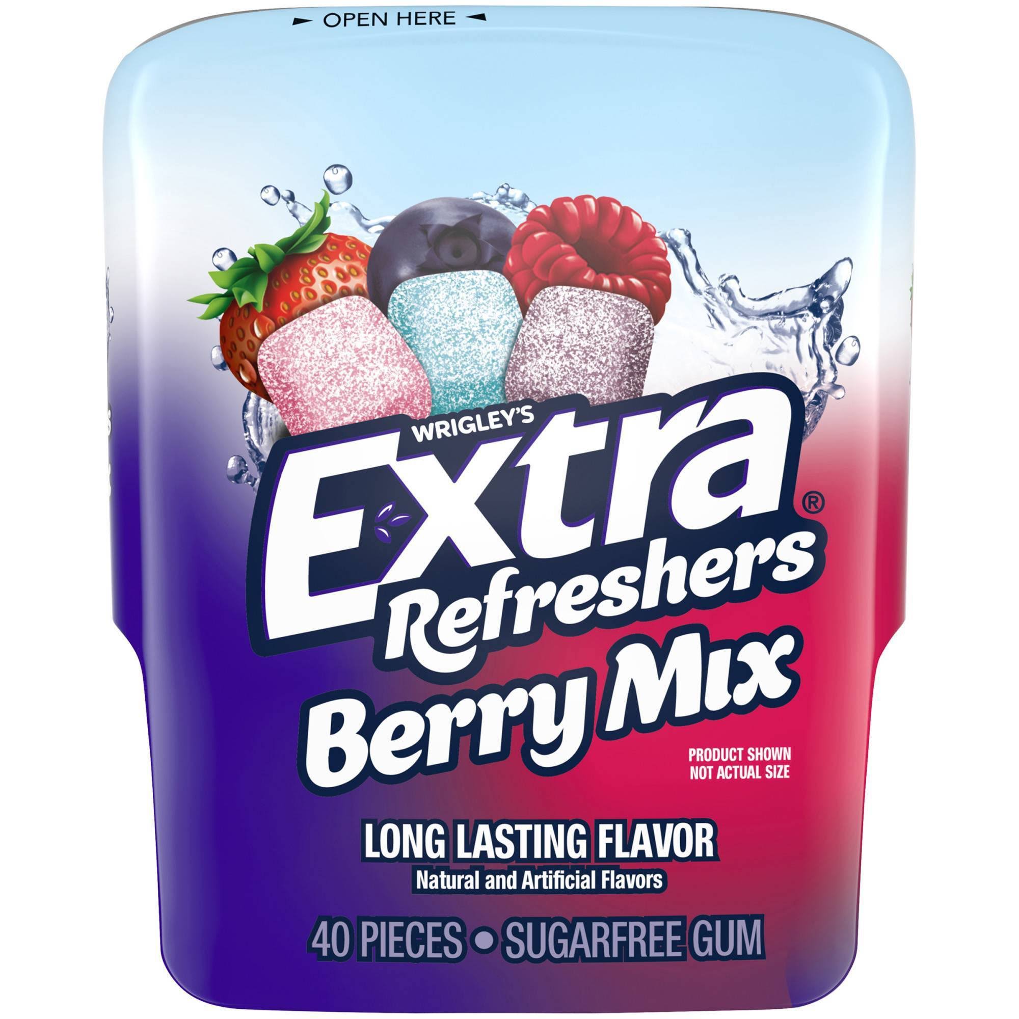 Extra Refreshers Gum, Sugar Free, Berry Mix - 40 pieces