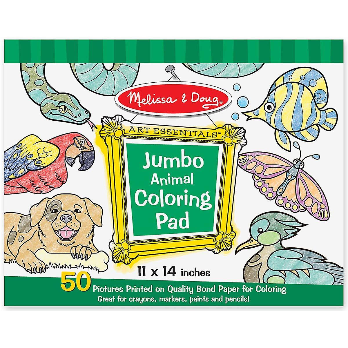 Melissa and Doug Art Jumbo Triangle Crayons and Jumbo Animal Coloring Pad