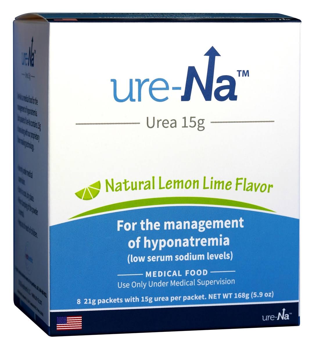 Ure-Na Lemon-Lime Flavor Powder Oral Supplement 8 x 21 Gram for The Management of Hyponatremia