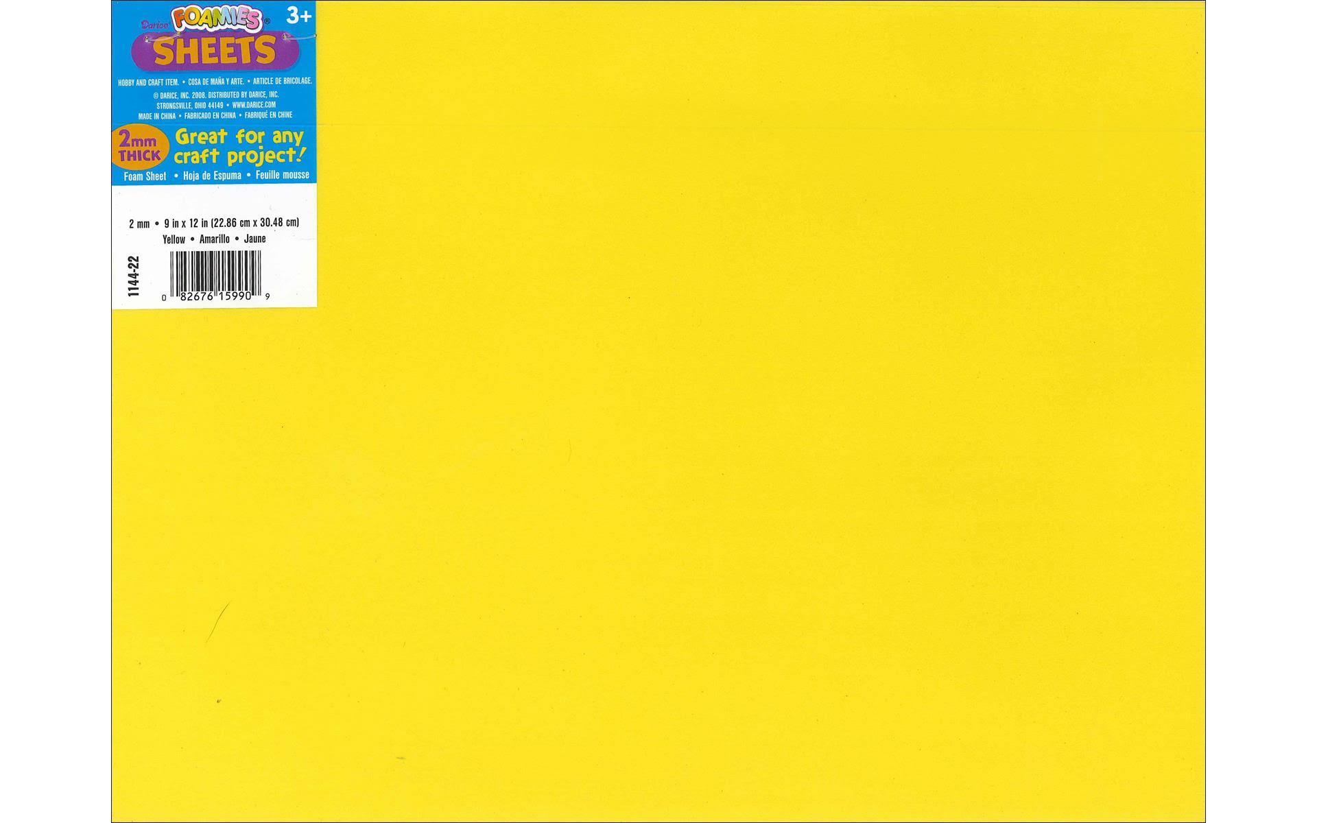 Foam Sheet - Yellow, 9'' x 12'' x 2mm