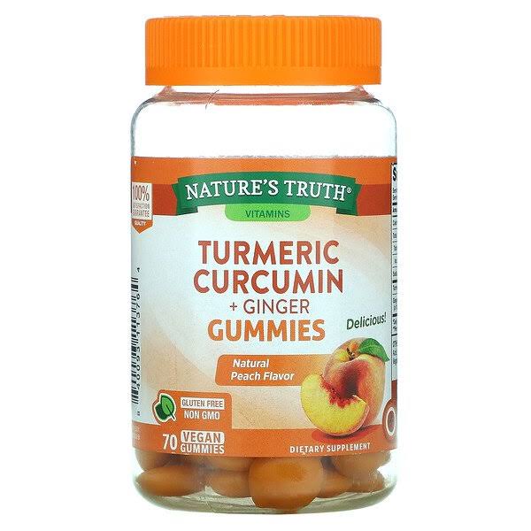 Nature's Truth Turmeric curcumin + Ginger Natural Peach 70 Vegan Gummies