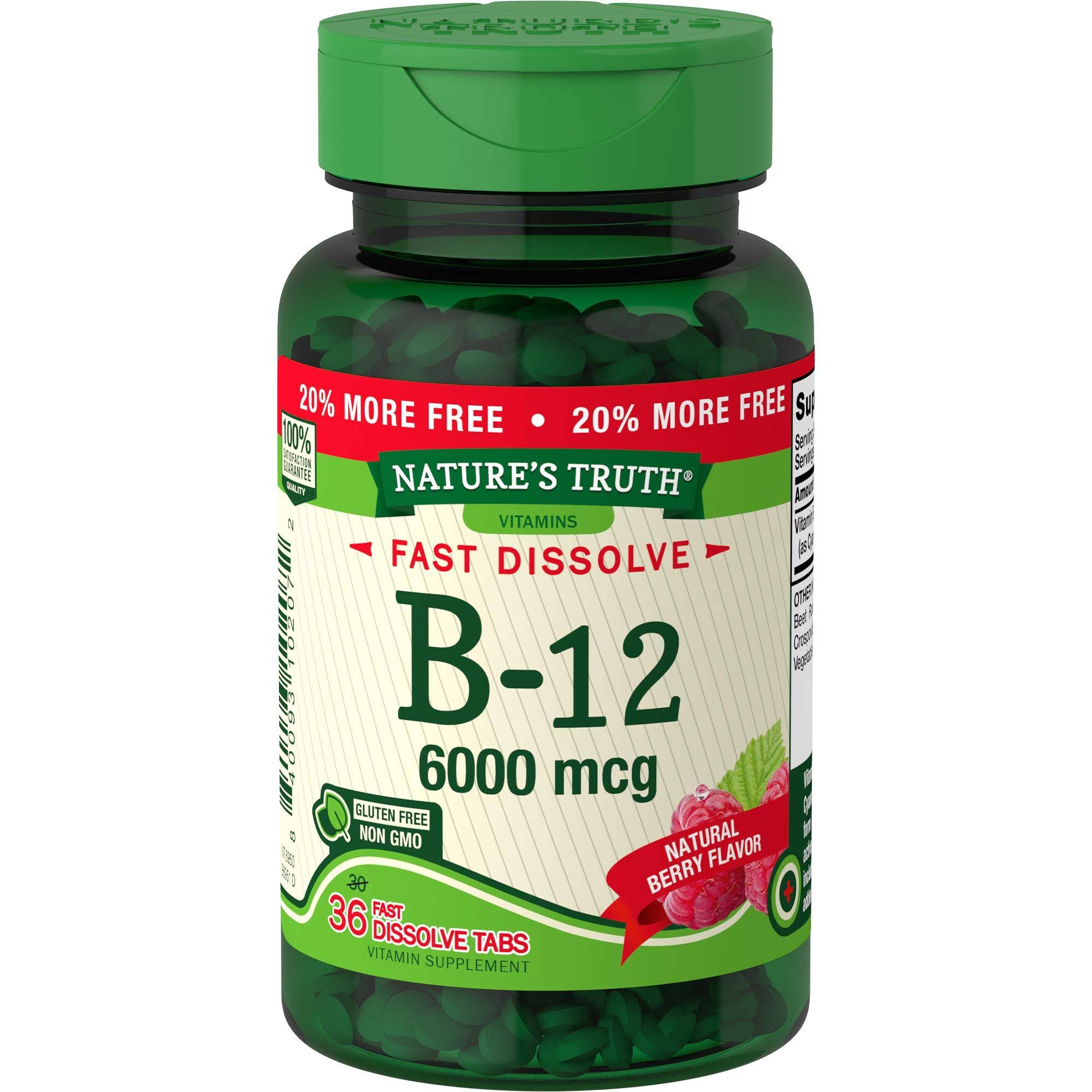 Nature's Truth Vitamin B 12 Dietary Supplement - 36ct, Natural Berry