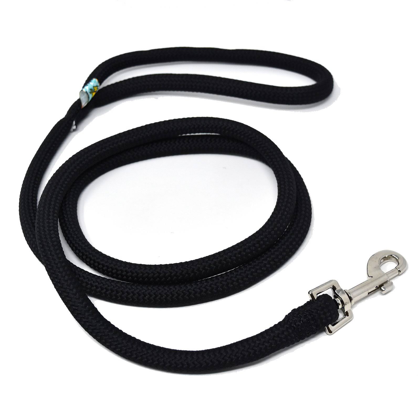 Yellow Dog Design Round Braided Rope Lead, BLACK.