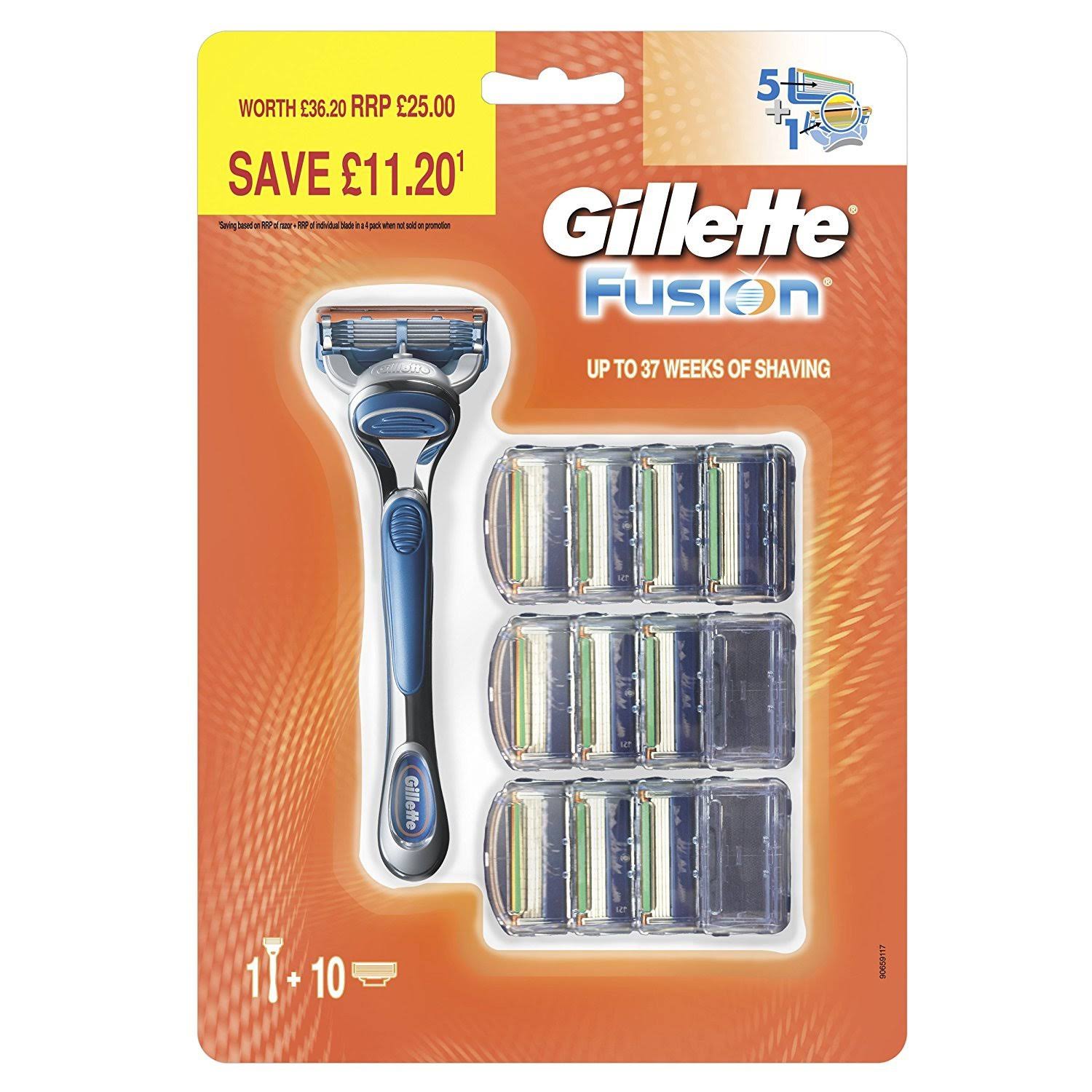 Gillette Fusion5 Mens Razor Blades Refills - 10pk
