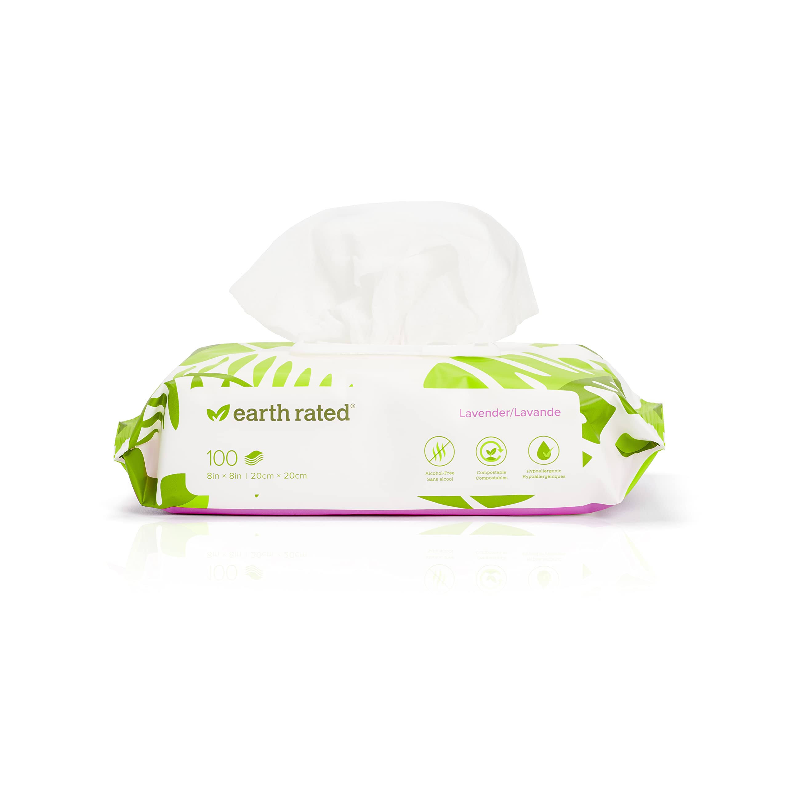 Earth Rated Lavender 100 Certified Compostable Wipes