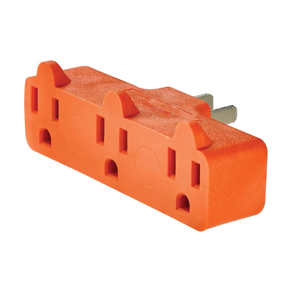 Cooper Wiring Household 3-Outlet Heavy Duty Adapter - Orange