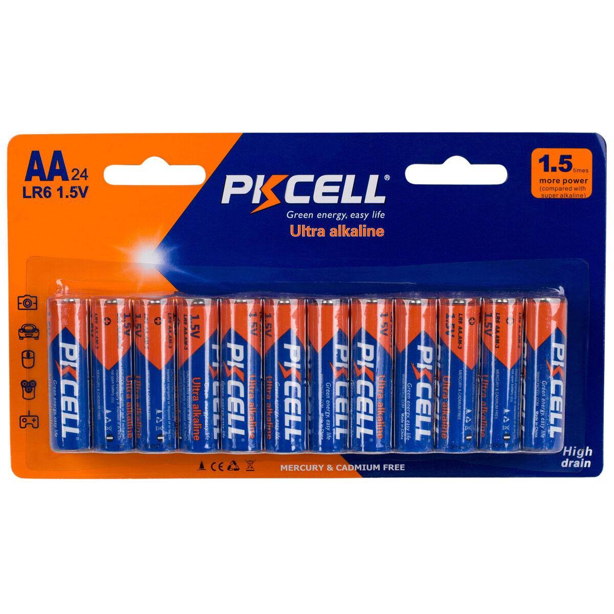 PKCELL AA Ultra Alkaline Battery 24-Pack 142-230
