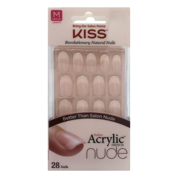 Kiss Salon Acrylic Nude French Nails - 28 Nails