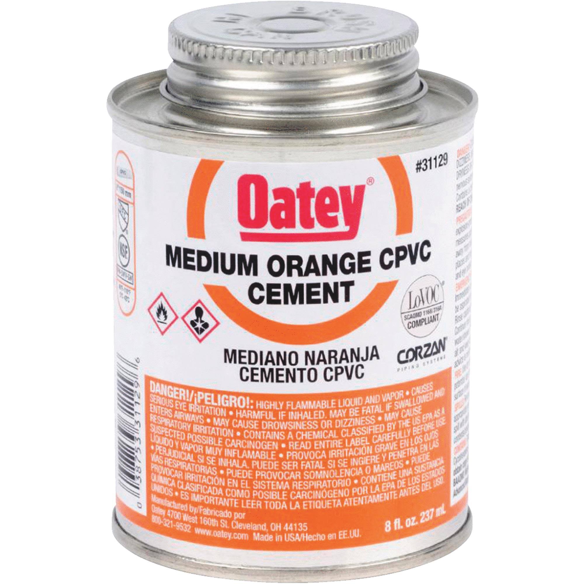 Oatey 31129 CPVC Cement - Medium Orange, 8oz