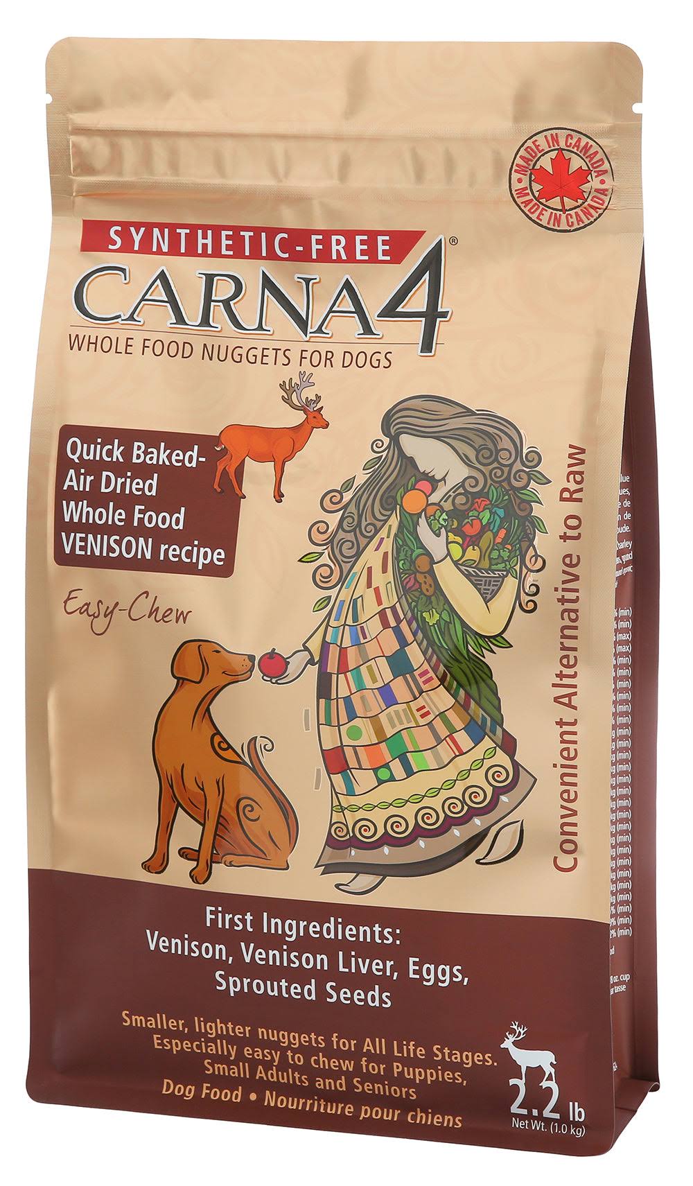 Carna4 Easy-Chew Venison Formula Dog Food, 2.2 LB