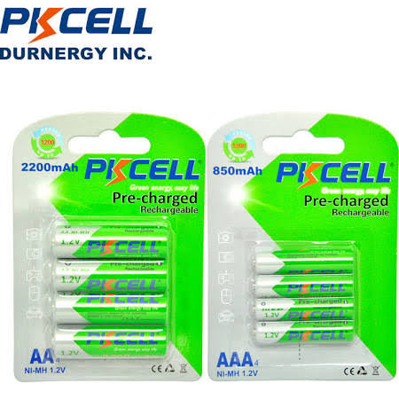 Pk Cell RTU-850AAA-4B 1.2V Precharged Low Self Discharge Rechargeable AAA Battery with 850 Mah; Pack of 4