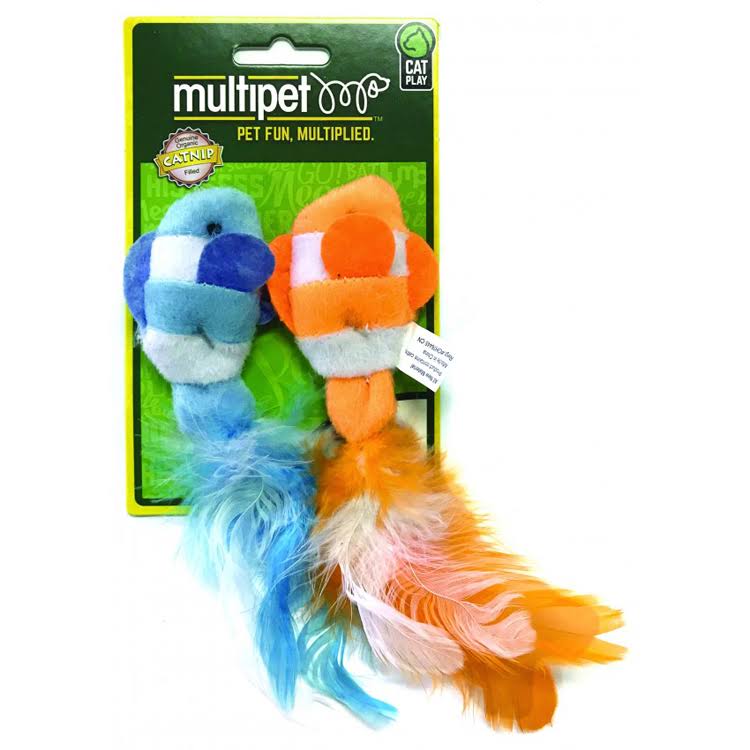 Multipet Clown Fish Catnip Toy - Assorted Colors, 4.5", 2pk
