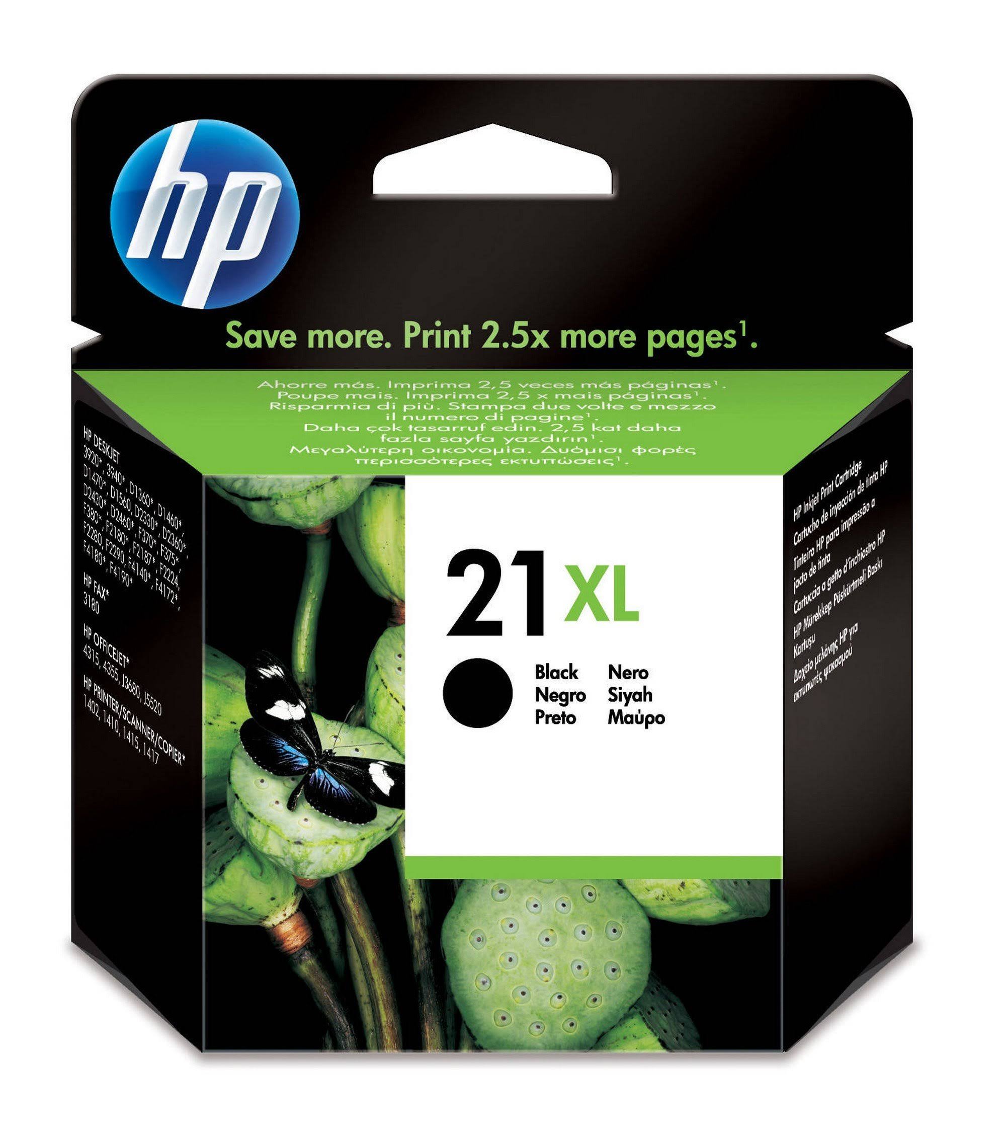 HP Printer Ink Cartridge - 21XL Black