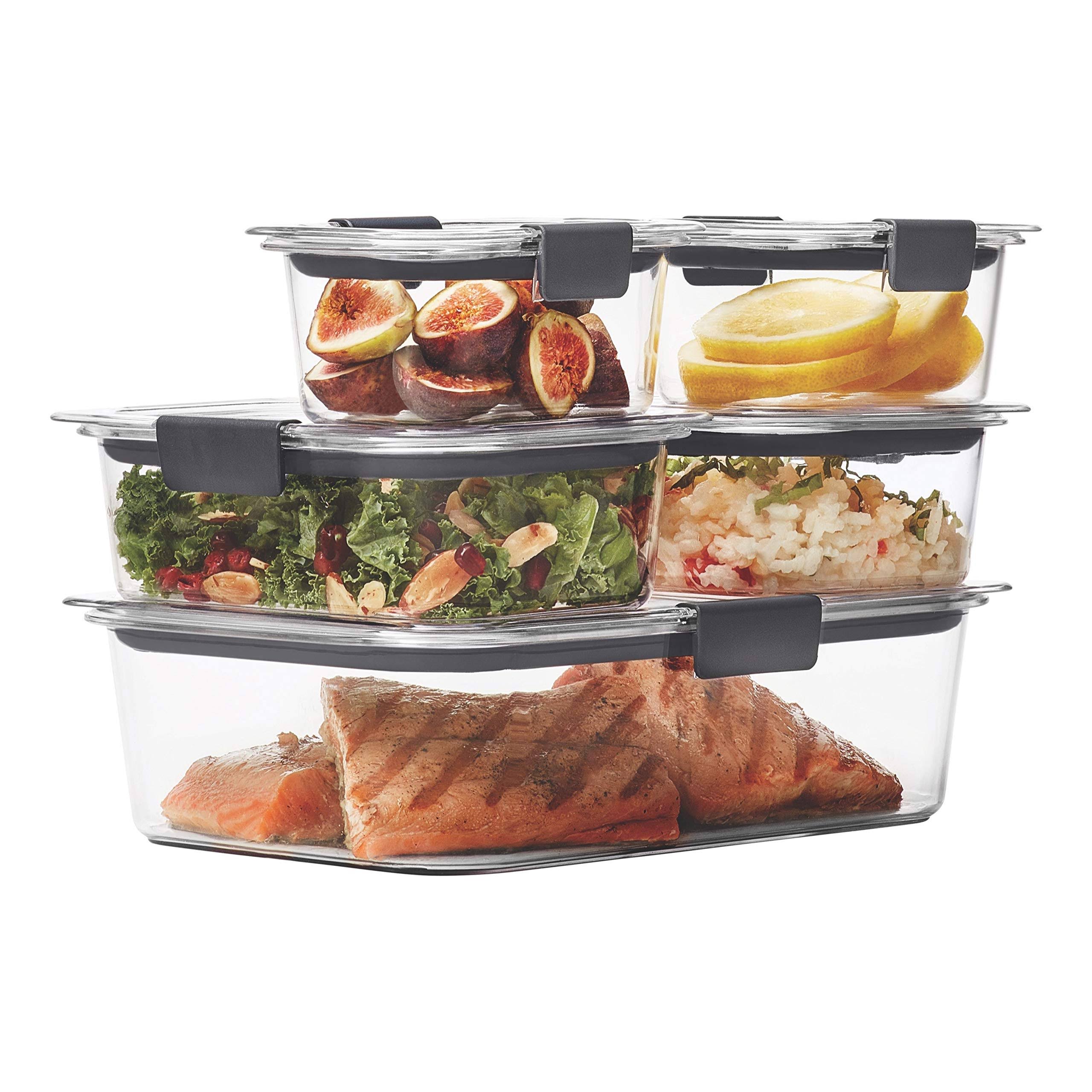 Rubbermaid Brilliance Food Storage Container Set - Clear, 10pcs