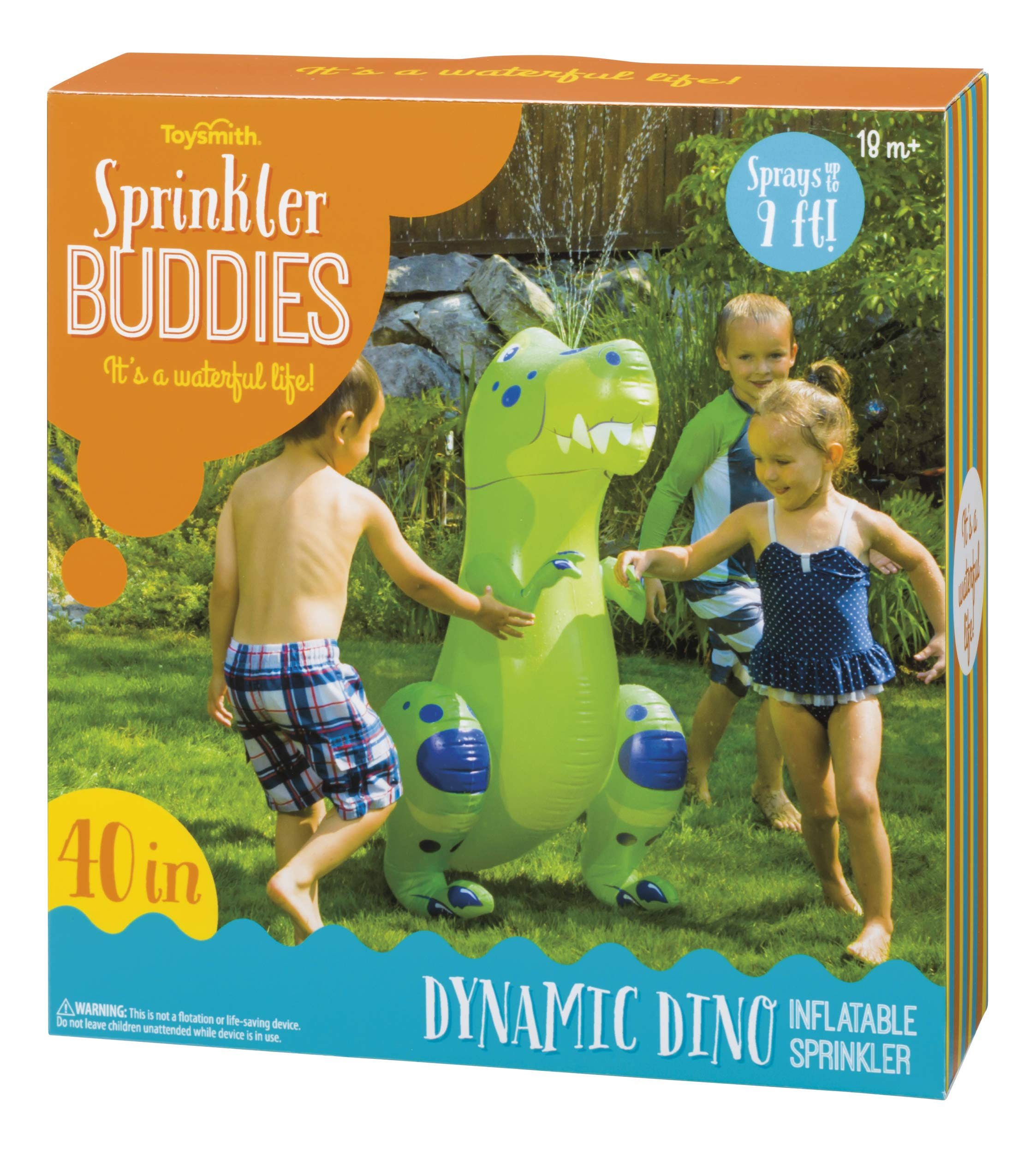 Toysmith Sprinkler Buddies Dynamic Dino Inflatable Outdoor Sprinkler