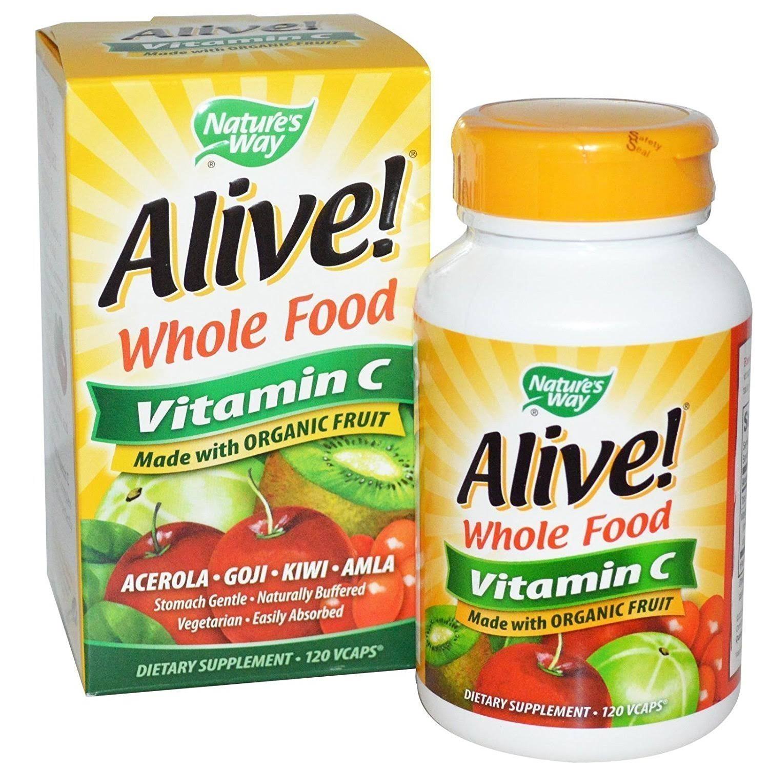 Nature's Way Alive 100% Whole Food Complex Vitamin C - 500mg, 120 Capsules