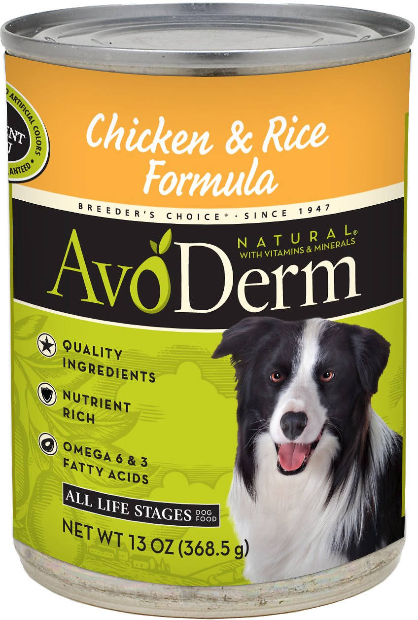 AvoDerm Natural Canned Dog Food - Chicken Meal & Rice Formula, 13oz