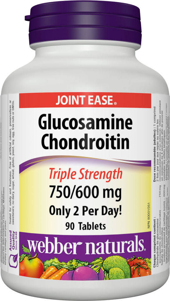 Webber Naturals Glucosamine and Chondroitin Supplement - 750mg, 90 Tablets