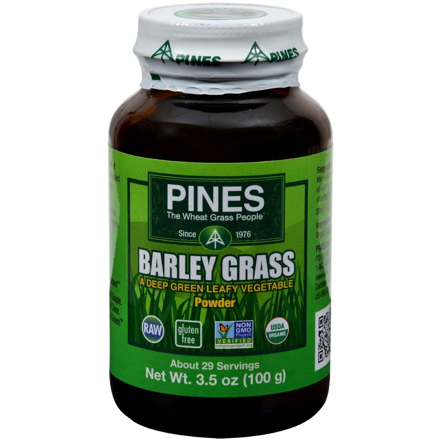Pines International Organic Barley Grass Powder Supplement - 3.5oz