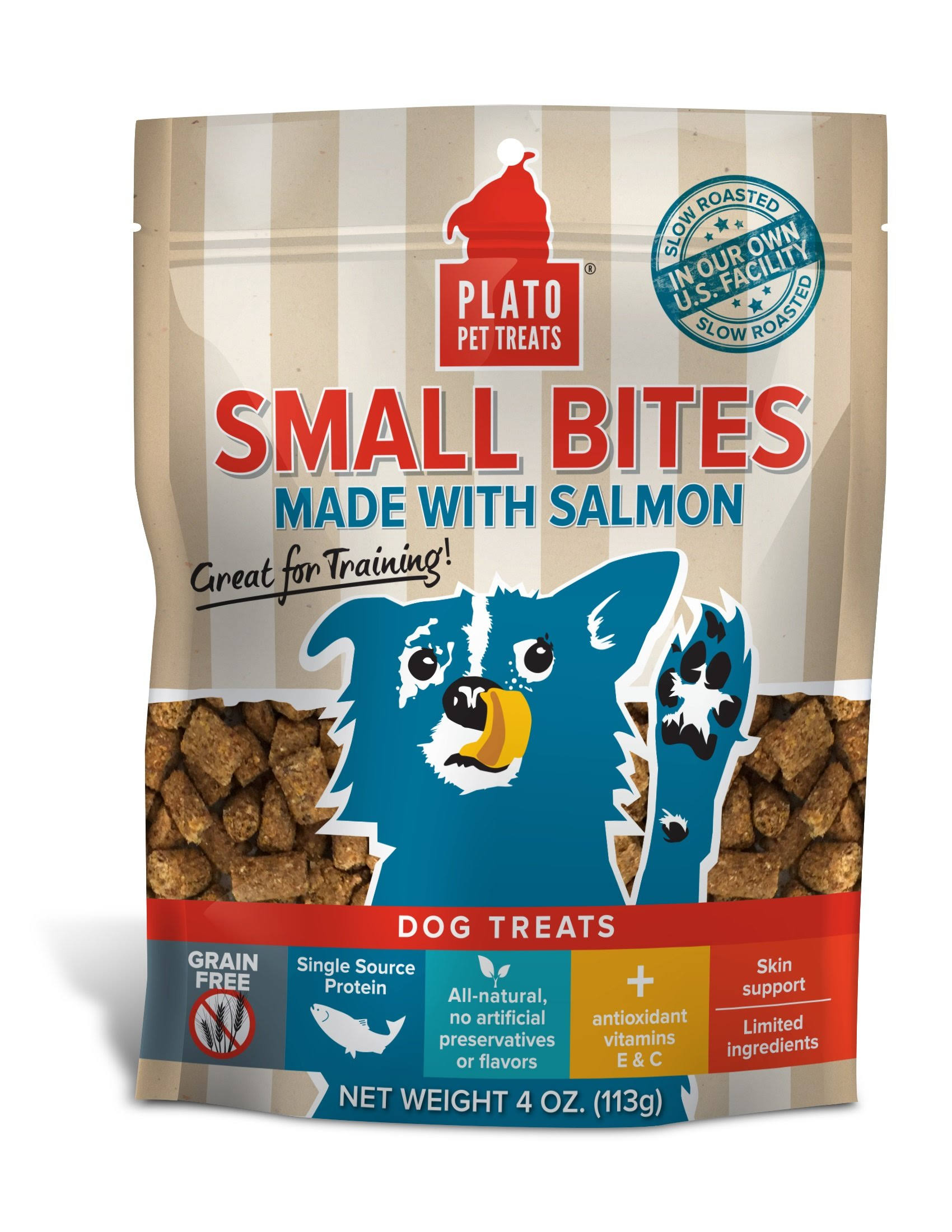 Plato Small Bites Dog Treats - Salmon Recipe, 4oz