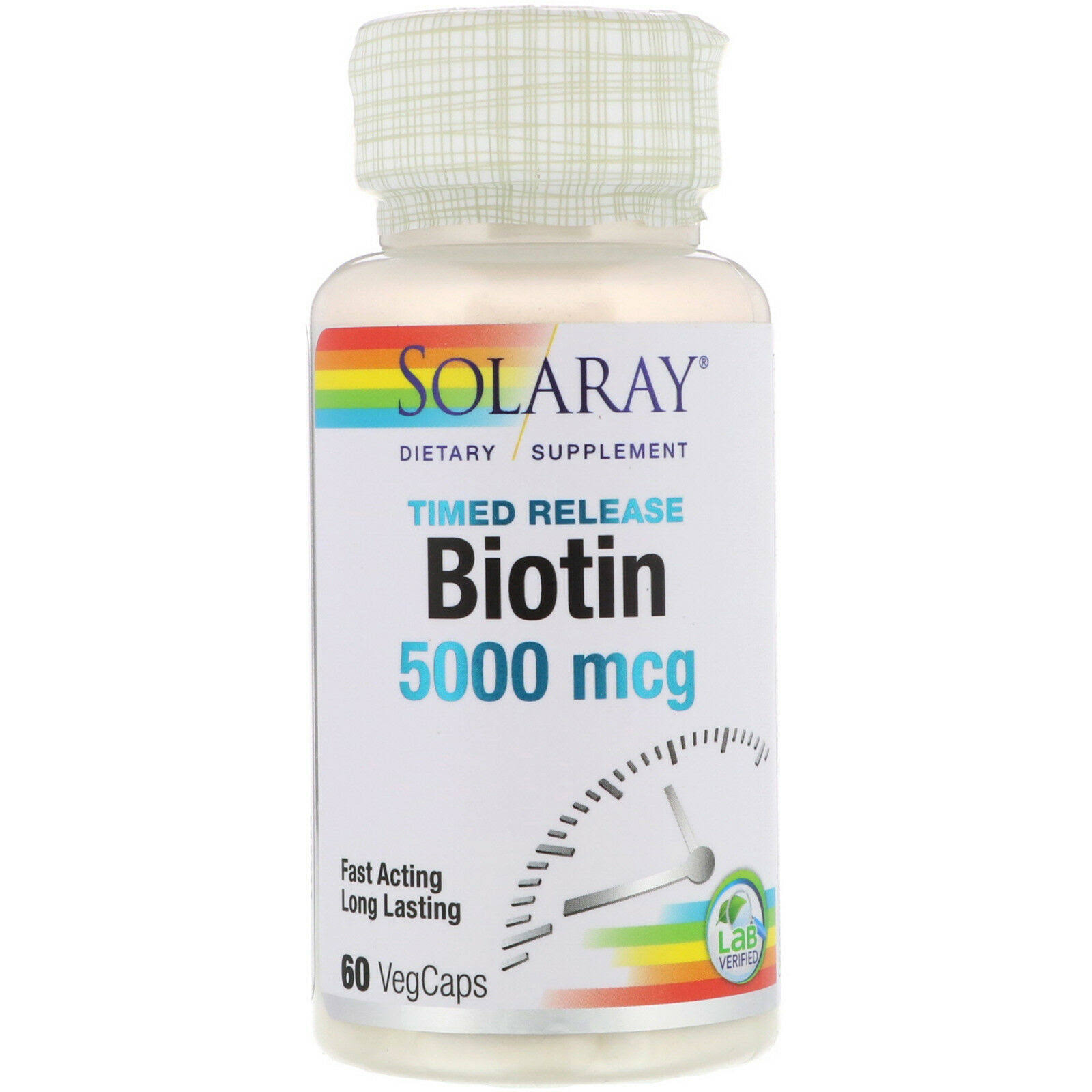 Solaray Biotin Supplement - 5000 mcg, 60 Vegetarian Capsules