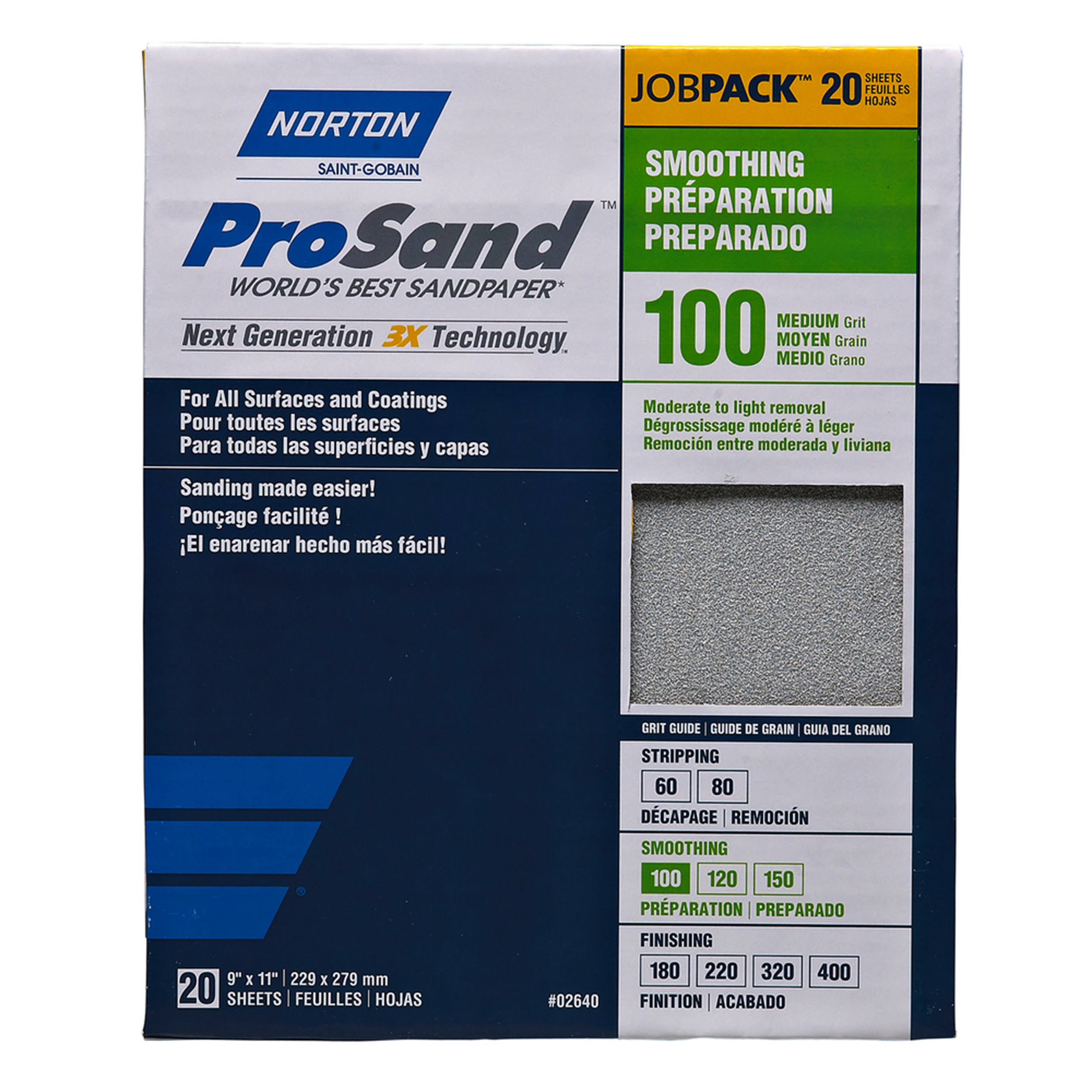 Norton ProSand Premium Job Pack Abrasive Sheet - 20 Pack