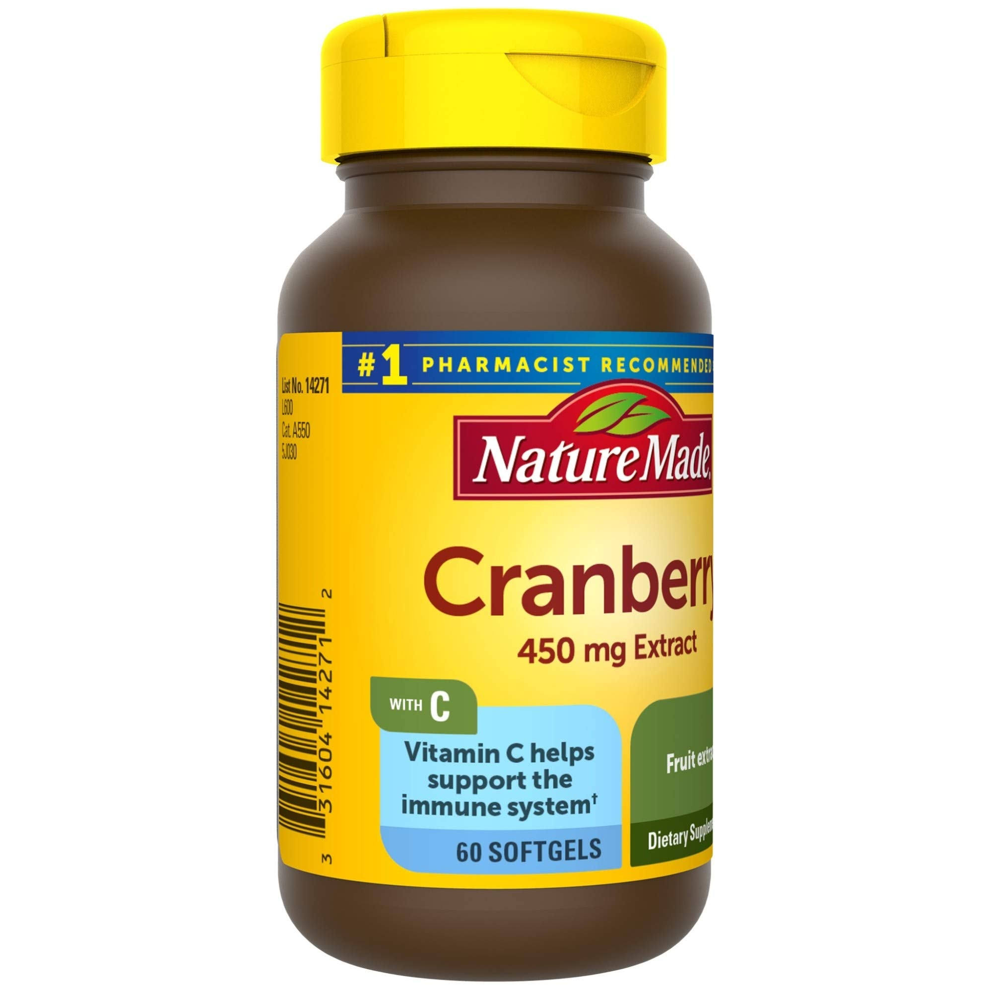 Nature Made Super Strength Cranberry Extract Supplement - 450mg, 60 Softgels